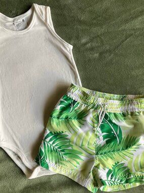 UNIQLO AIRism Onesie & Janie and Jack Swim Shorts 18-24M